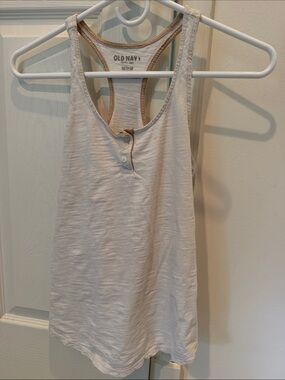 Old Navy Light Cream Henley Racerback Tank